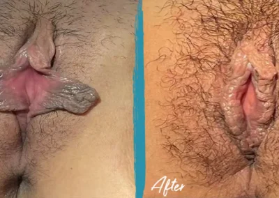 clitoral hood reduction before and after photo by mona hardas md cosmetic gynecology in flint mi