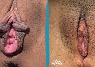 clitoral hood reduction before and after photo by mona hardas md cosmetic gynecology in flint mi